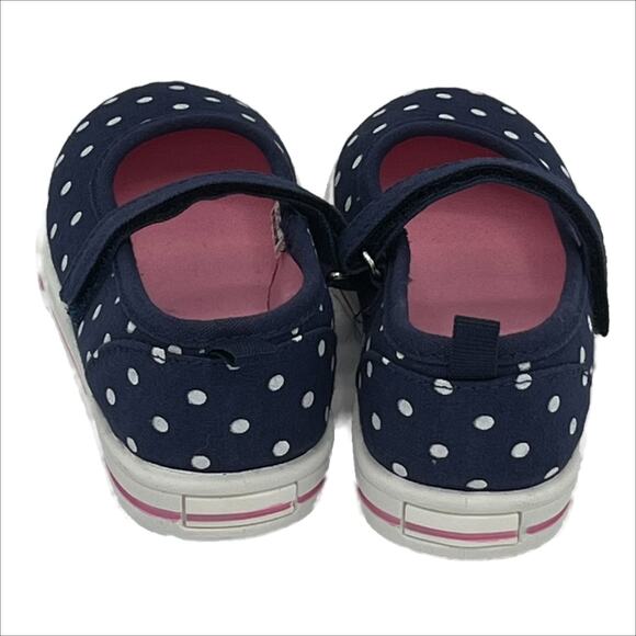 Simple Joys by Carter Canvas Mary Jane Navy/White Polk-a-Dot Size 8 - Picture 5 of 12